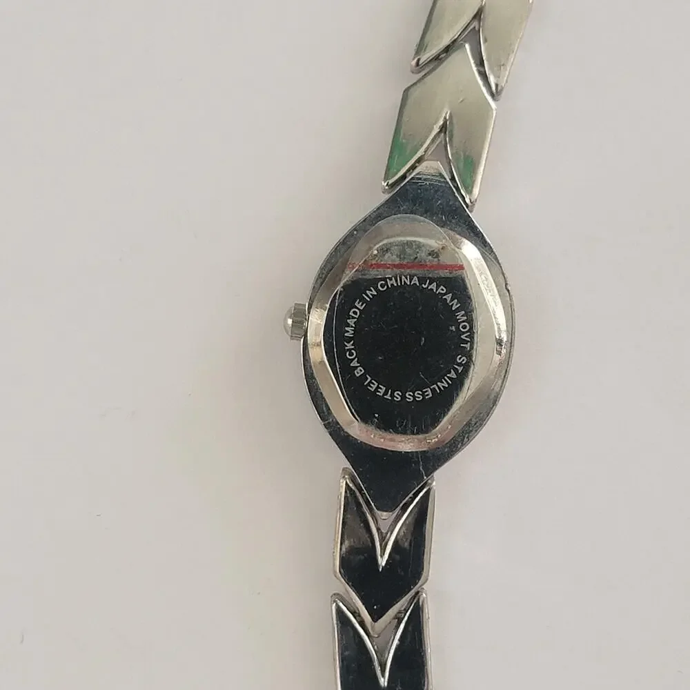 Bella & Rose Womens Watch Oval Silver Case Silver Dial Stainless Bracelet Quartz